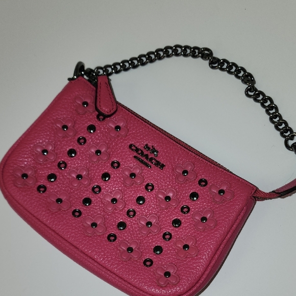Coach Pink Floral Wristlet